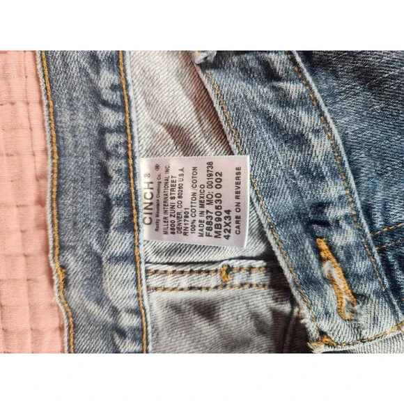 Cinch Men’s Blue Jeans Green Label Size 42x33.5 Denim Relaxed Fit Western Cowboy - Picture 3 of 7